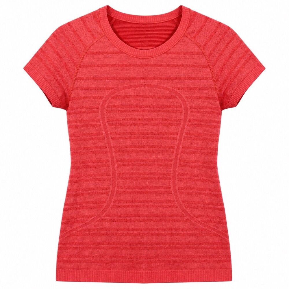 Lululemon Swiftly Tech Short Sleeve Shirt Women Size 8 Coral Red Running Top
